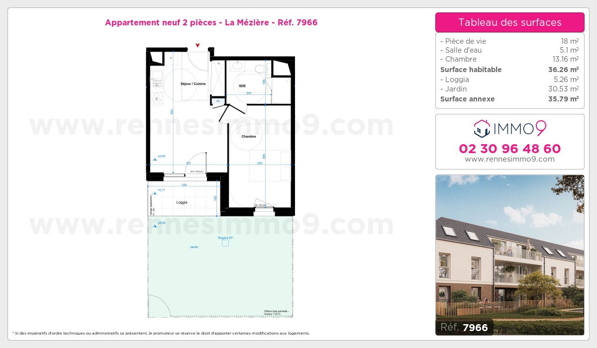 Plan et surfaces, Programme neuf Mézière Référence n° 7966