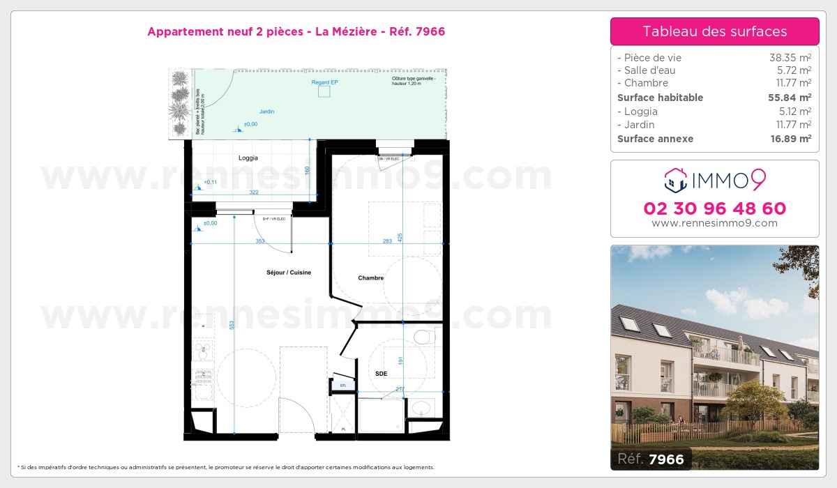 Plan et surfaces, Programme neuf Mézière Référence n° 7966