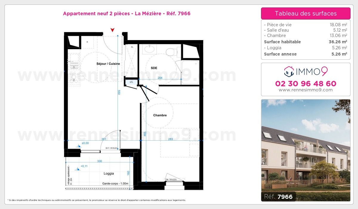 Plan et surfaces, Programme neuf Mézière Référence n° 7966