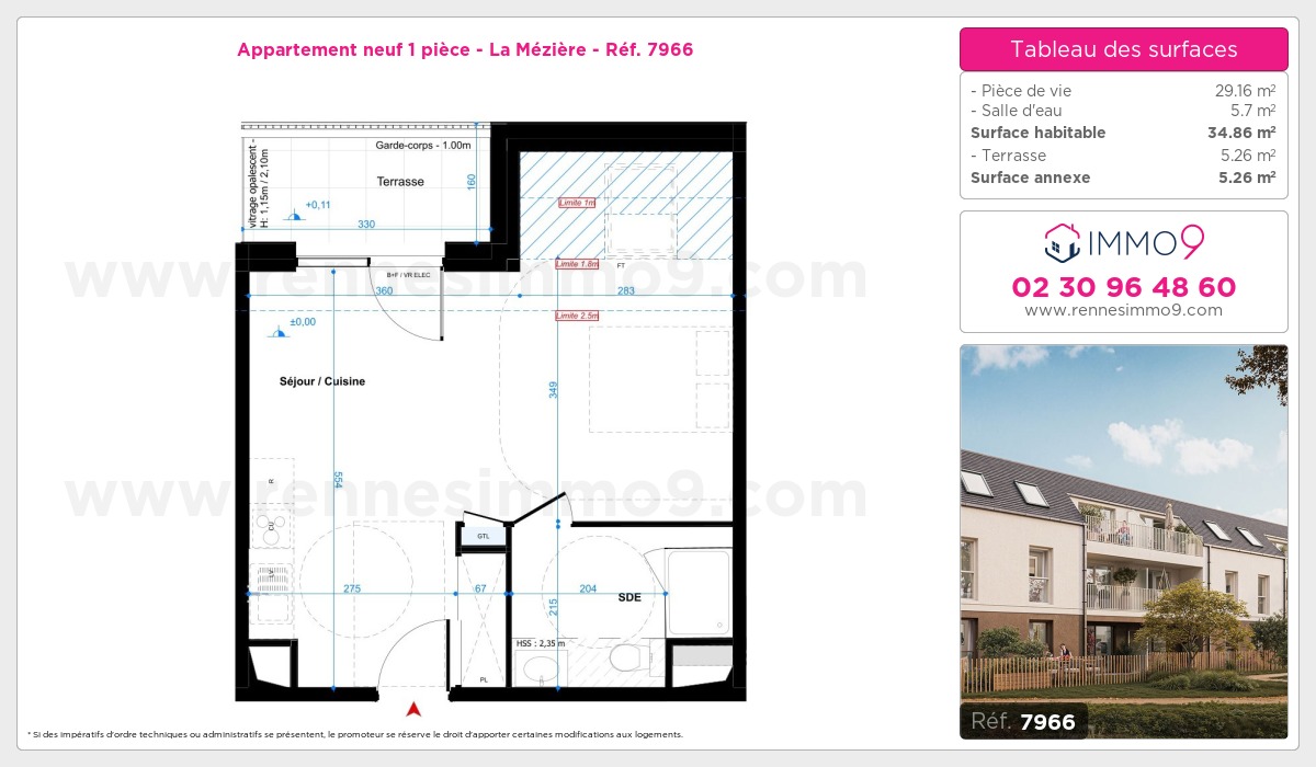 Plan et surfaces, Programme neuf Mézière Référence n° 7966