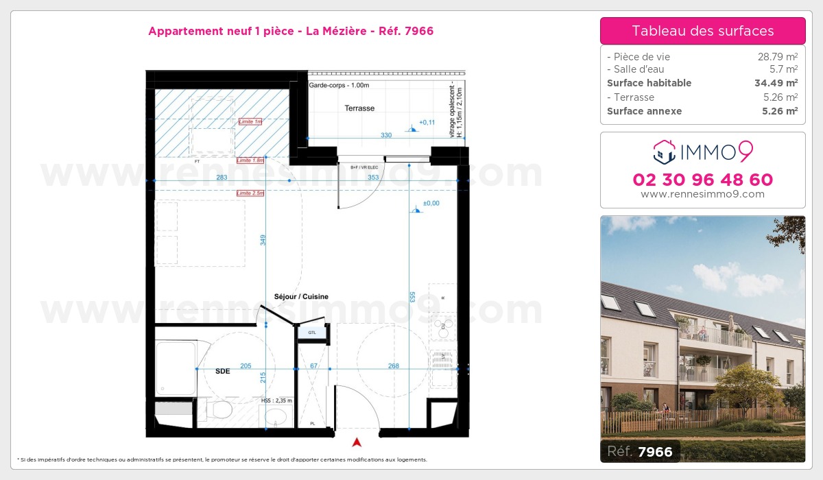 Plan et surfaces, Programme neuf Mézière Référence n° 7966
