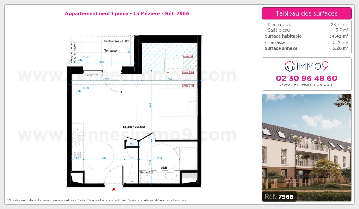 Plan et surfaces, Programme neuf Mézière Référence n° 7966