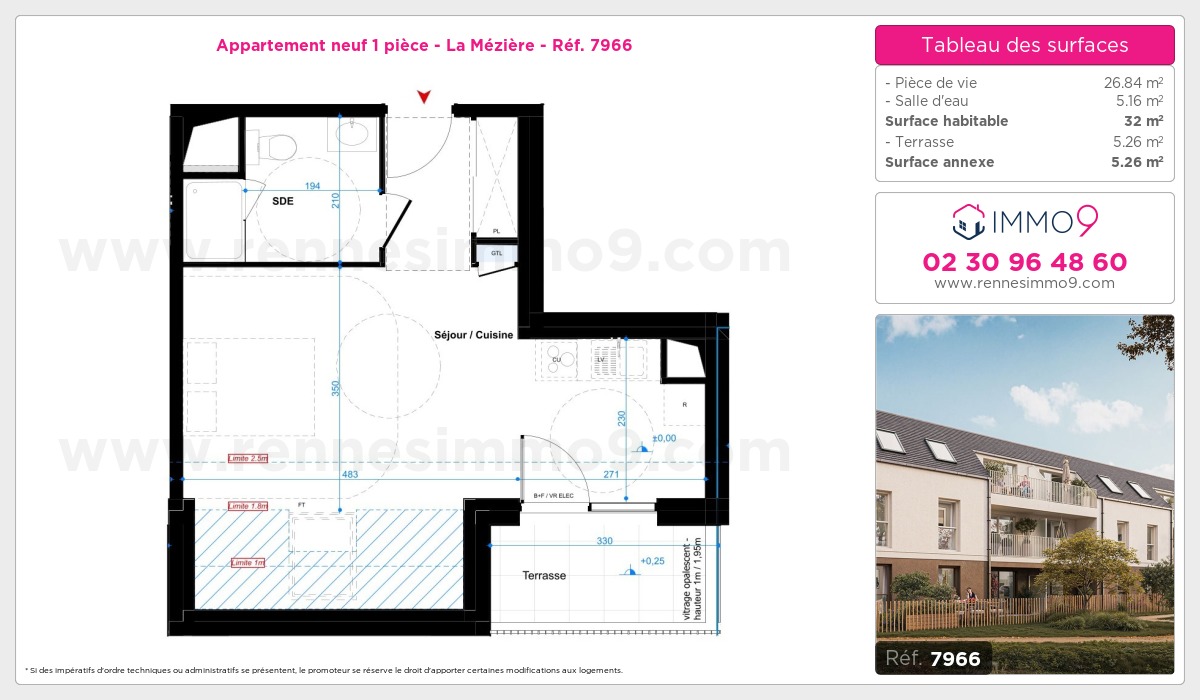 Plan et surfaces, Programme neuf Mézière Référence n° 7966