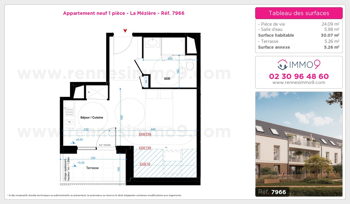 Plan et surfaces, Programme neuf Mézière Référence n° 7966