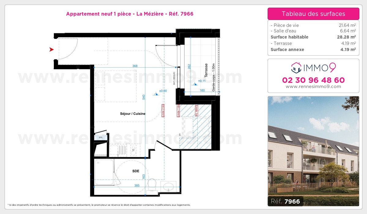 Plan et surfaces, Programme neuf Mézière Référence n° 7966