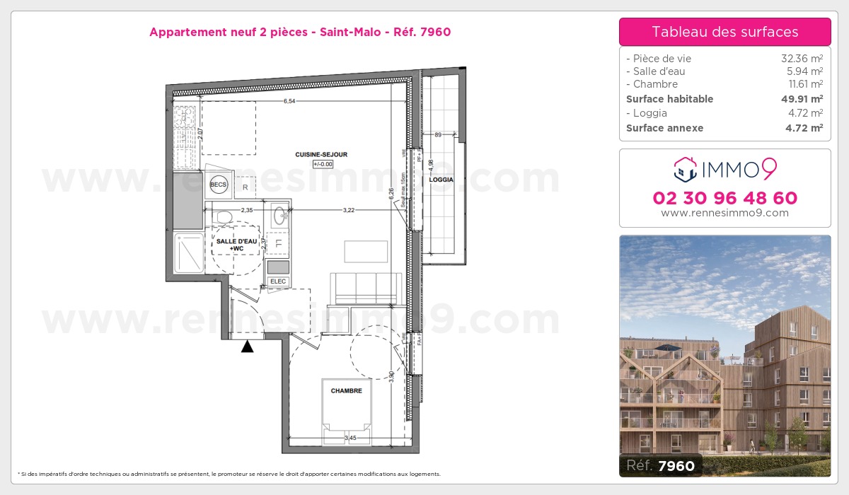 Plan et surfaces, Programme neuf Saint-Malo Référence n° 7960