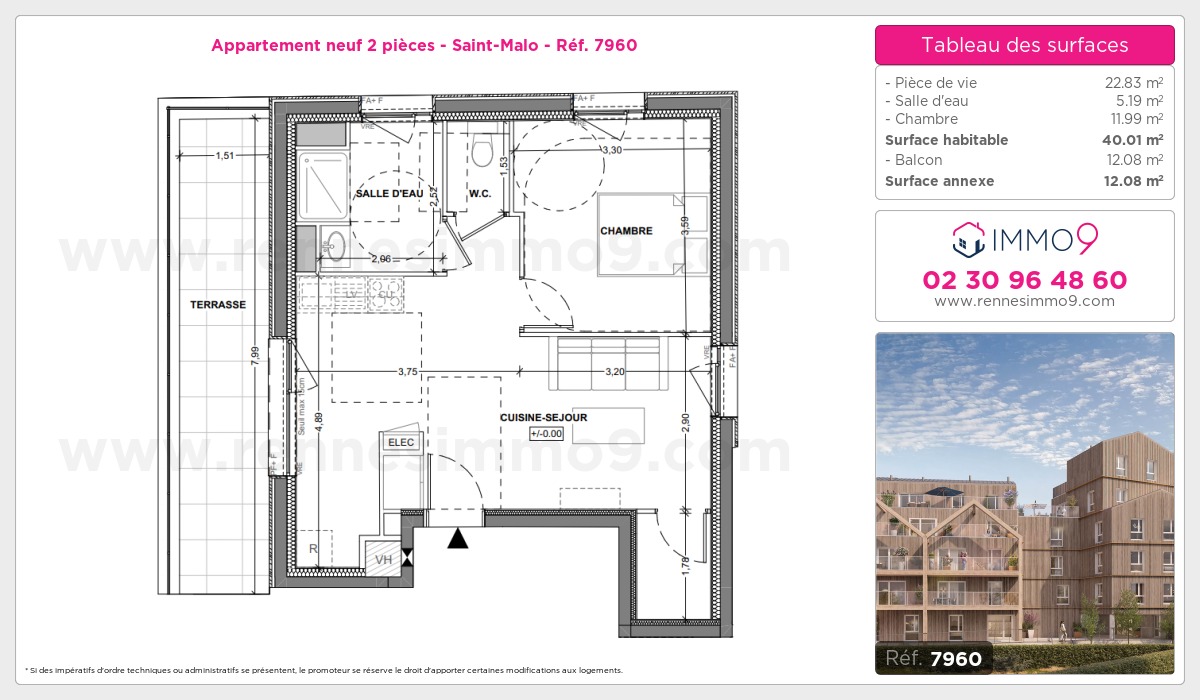 Plan et surfaces, Programme neuf Saint-Malo Référence n° 7960