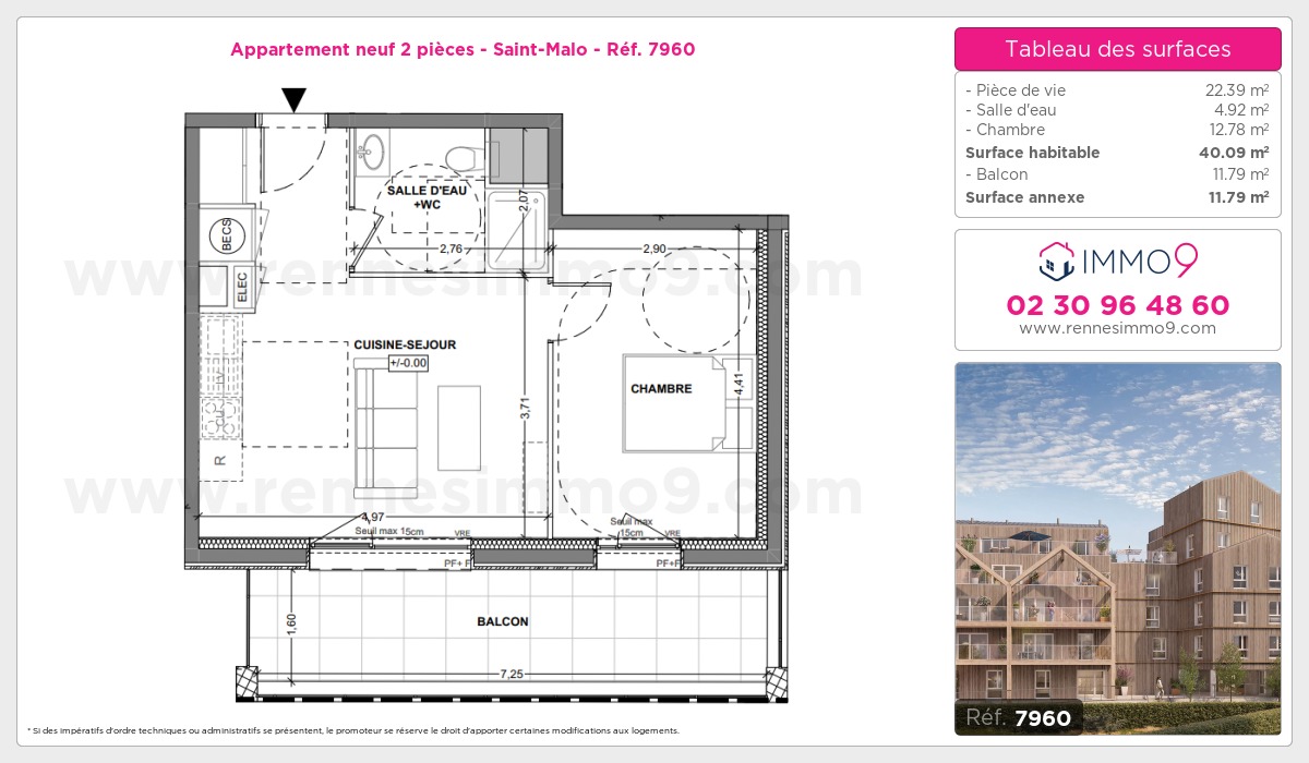 Plan et surfaces, Programme neuf Saint-Malo Référence n° 7960
