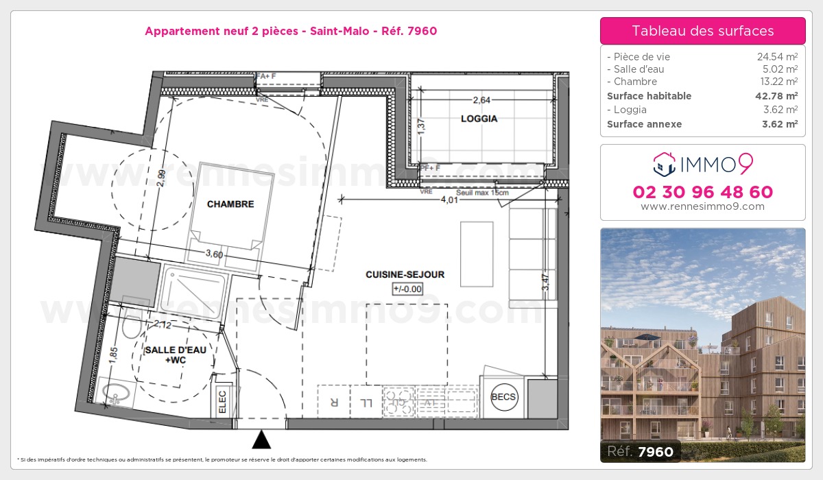 Plan et surfaces, Programme neuf Saint-Malo Référence n° 7960