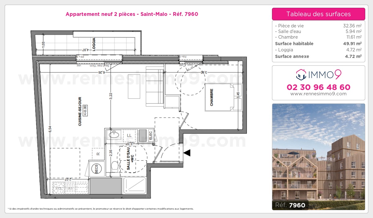 Plan et surfaces, Programme neuf Saint-Malo Référence n° 7960