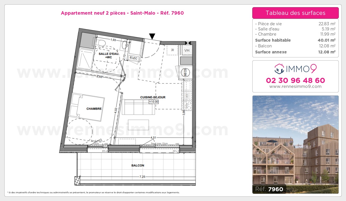 Plan et surfaces, Programme neuf Saint-Malo Référence n° 7960