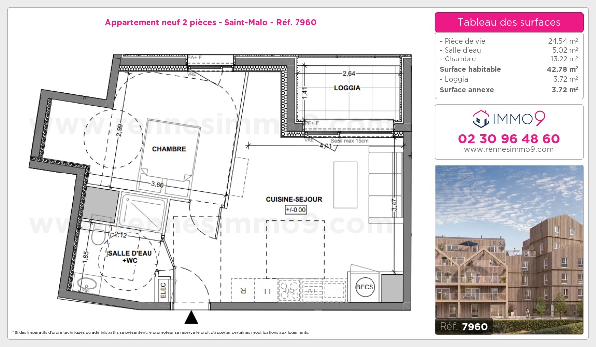 Plan et surfaces, Programme neuf Saint-Malo Référence n° 7960