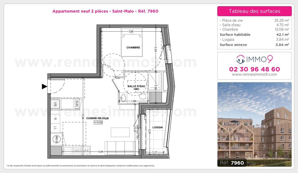 Plan et surfaces, Programme neuf Saint-Malo Référence n° 7960