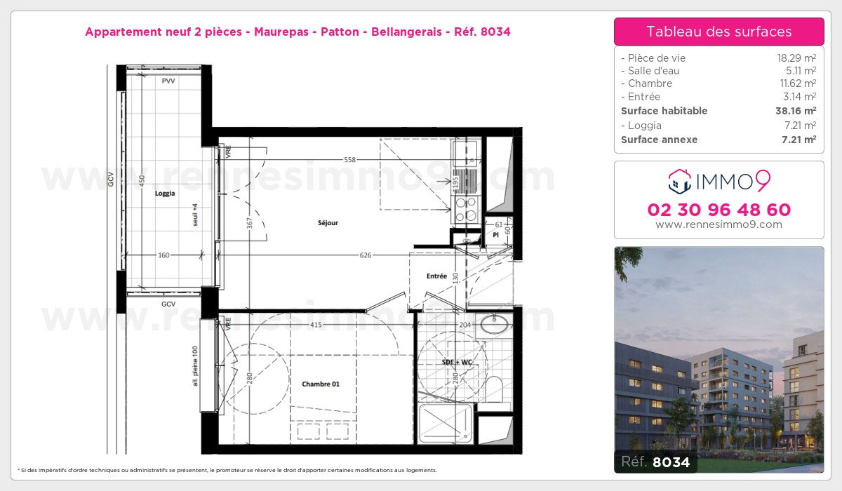 Plan et surfaces, Programme neuf Rennes : Maurepas - Patton - Bellangerais Référence n° 8034
