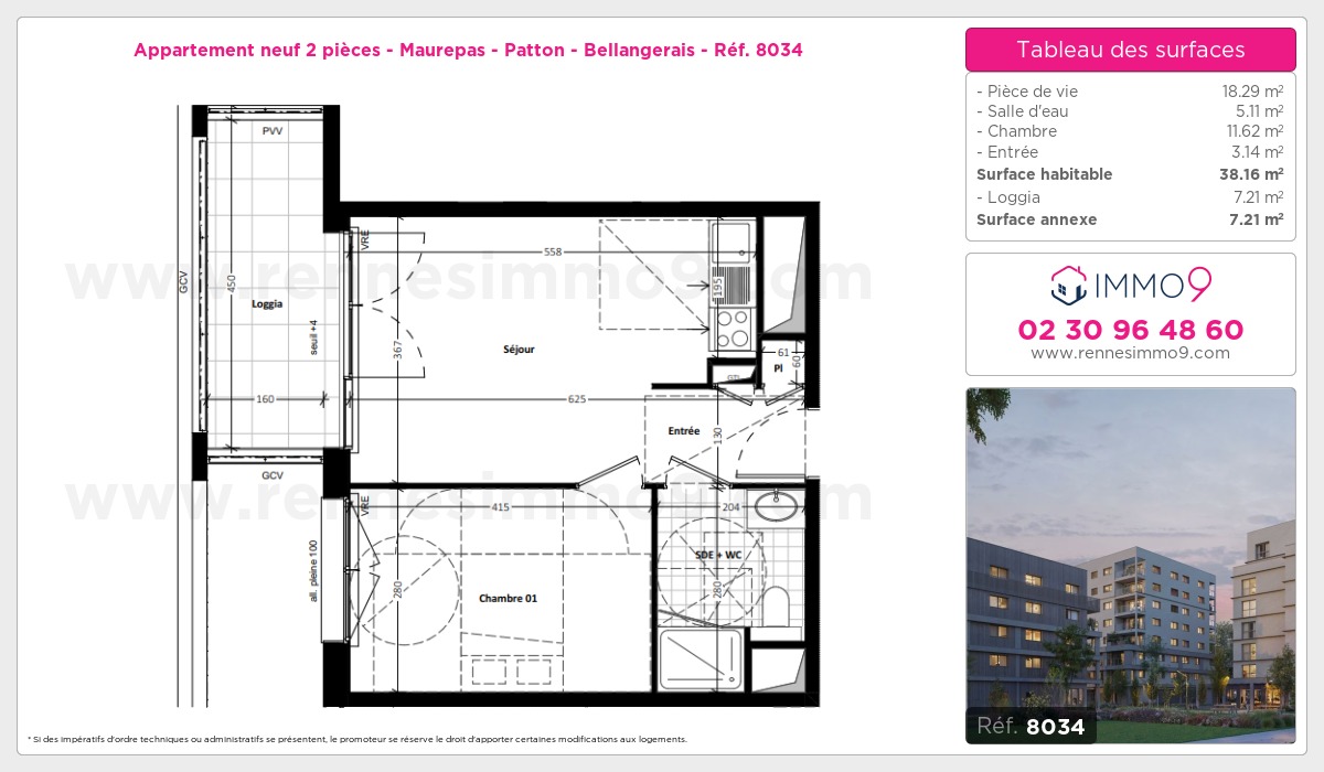 Plan et surfaces, Programme neuf Rennes : Maurepas - Patton - Bellangerais Référence n° 8034