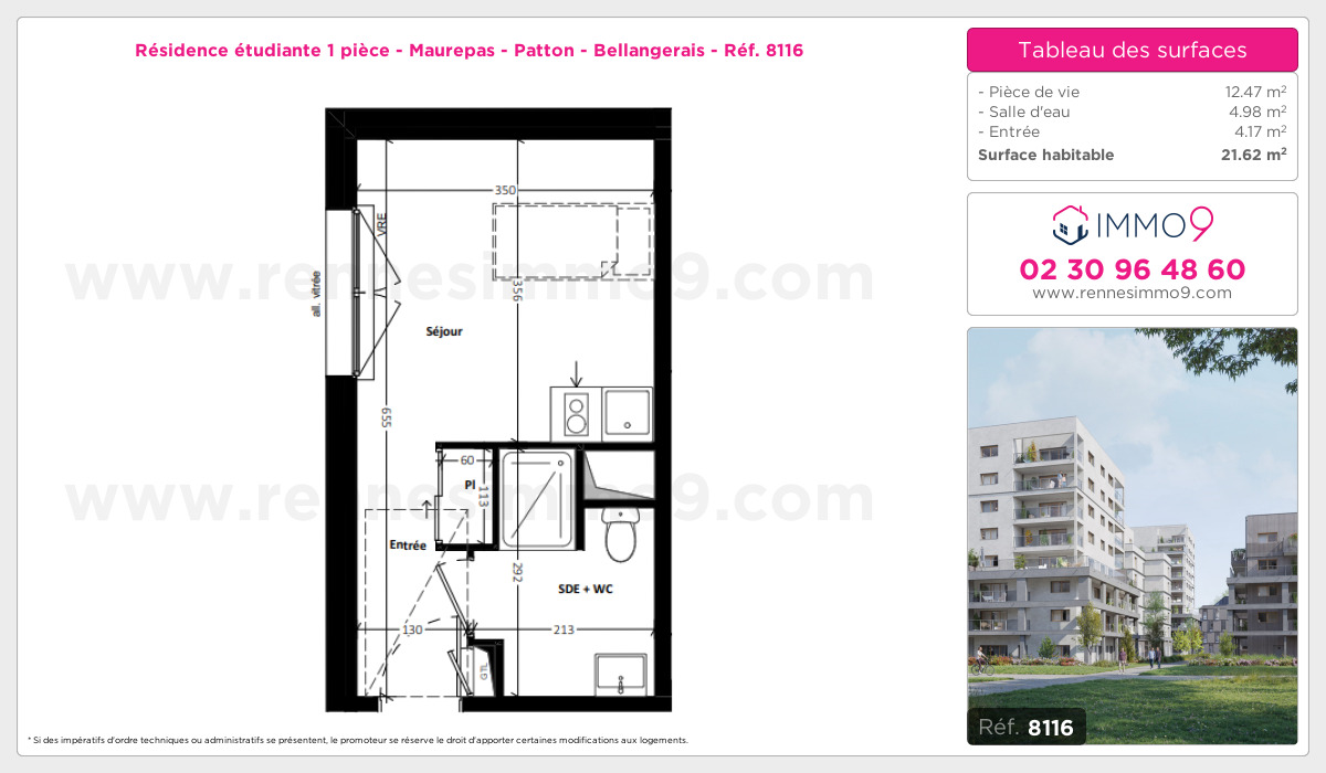 Plan et surfaces, Programme neuf Rennes : Maurepas - Patton - Bellangerais Référence n° 8116