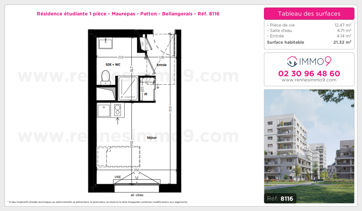 Plan et surfaces, Programme neuf Rennes : Maurepas - Patton - Bellangerais Référence n° 8116
