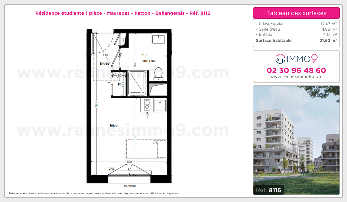 Plan et surfaces, Programme neuf Rennes : Maurepas - Patton - Bellangerais Référence n° 8116