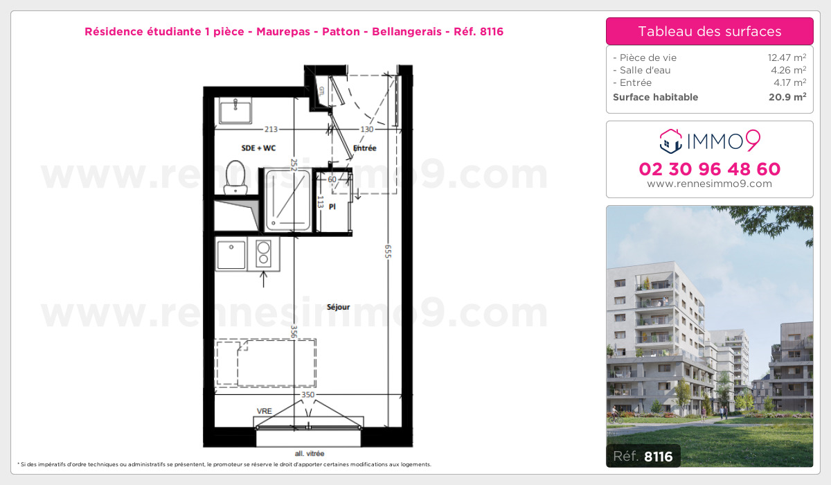 Plan et surfaces, Programme neuf Rennes : Maurepas - Patton - Bellangerais Référence n° 8116