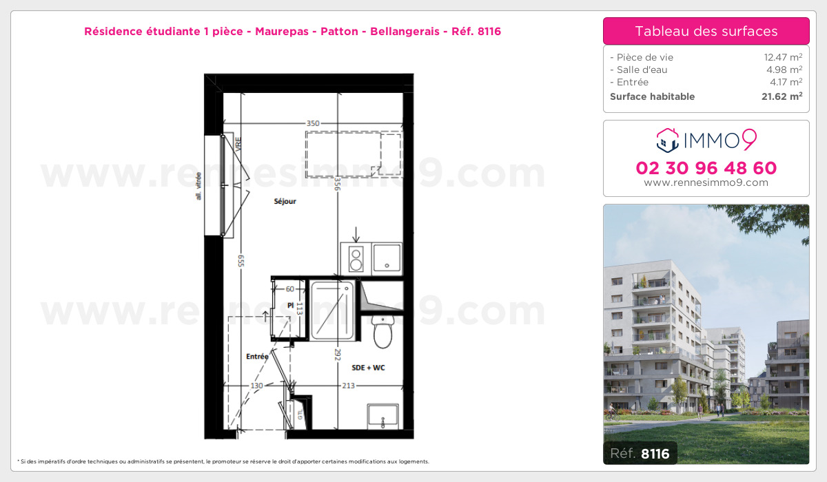 Plan et surfaces, Programme neuf Rennes : Maurepas - Patton - Bellangerais Référence n° 8116