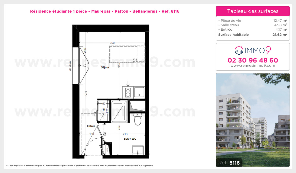 Plan et surfaces, Programme neuf Rennes : Maurepas - Patton - Bellangerais Référence n° 8116