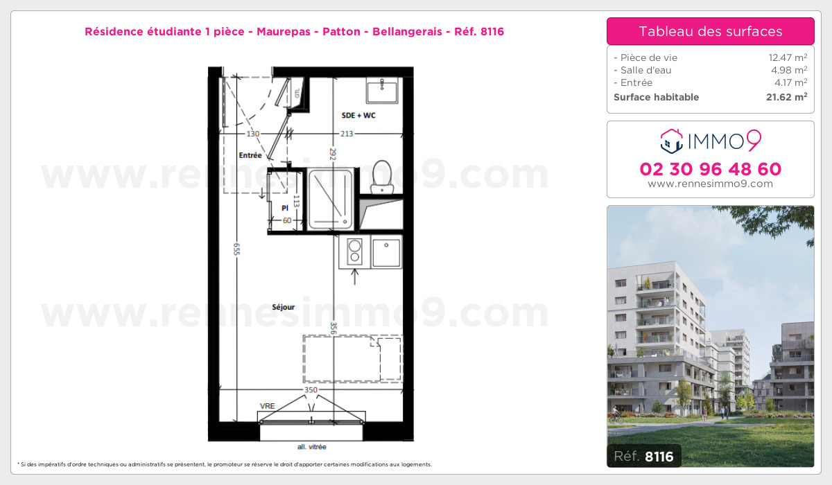 Plan et surfaces, Programme neuf Rennes : Maurepas - Patton - Bellangerais Référence n° 8116