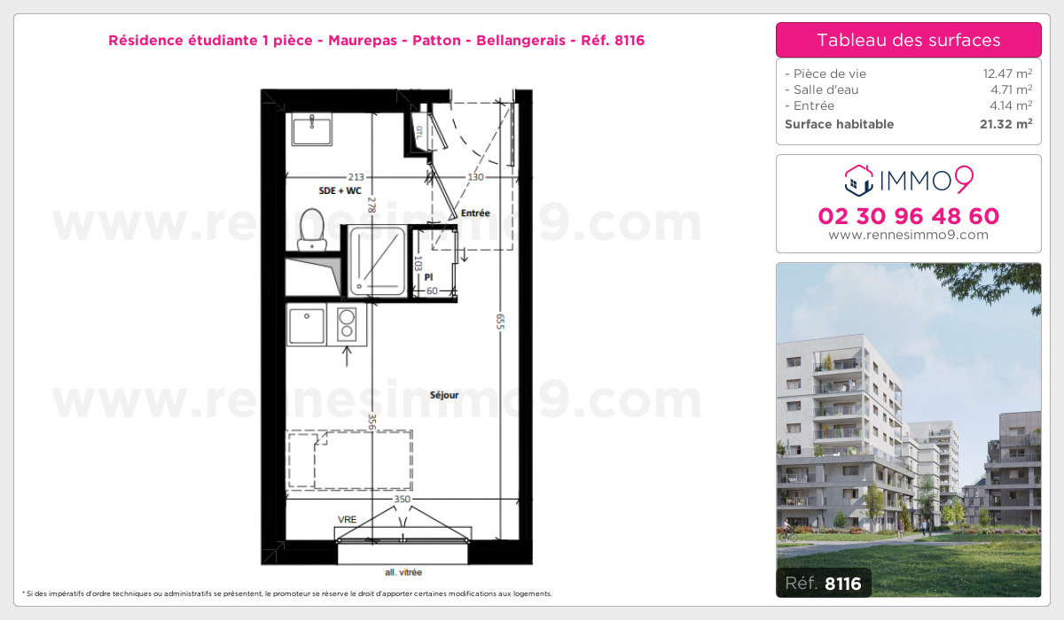 Plan et surfaces, Programme neuf Rennes : Maurepas - Patton - Bellangerais Référence n° 8116