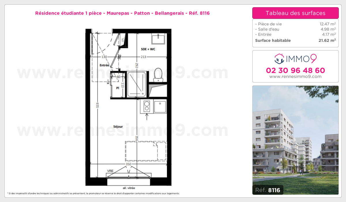 Plan et surfaces, Programme neuf Rennes : Maurepas - Patton - Bellangerais Référence n° 8116