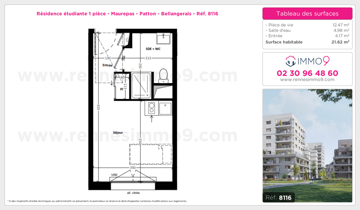 Plan et surfaces, Programme neuf Rennes : Maurepas - Patton - Bellangerais Référence n° 8116