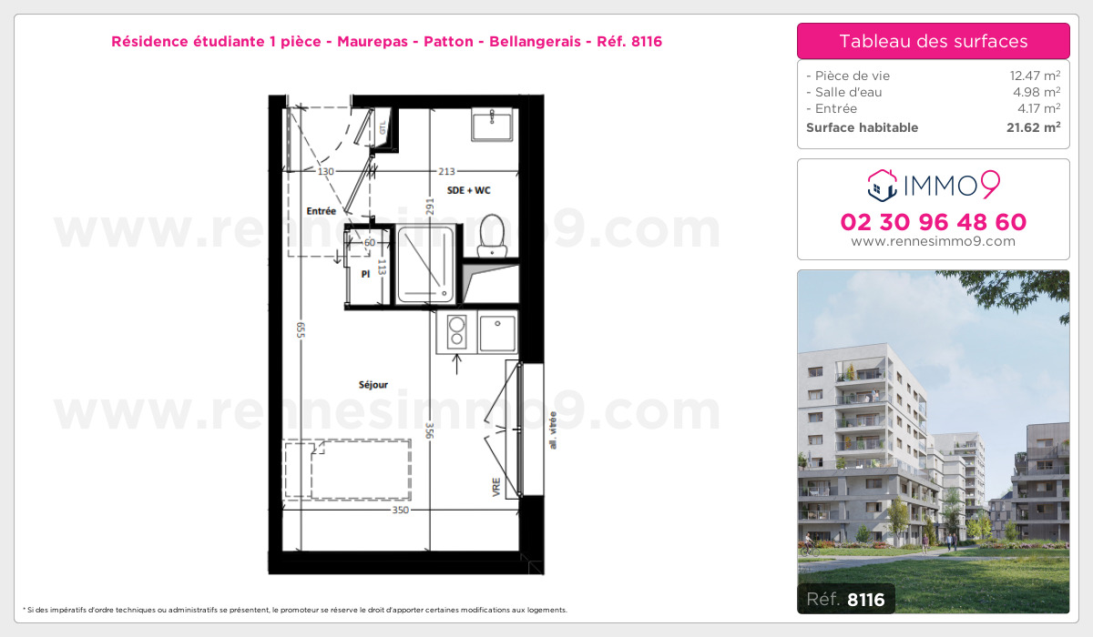 Plan et surfaces, Programme neuf Rennes : Maurepas - Patton - Bellangerais Référence n° 8116