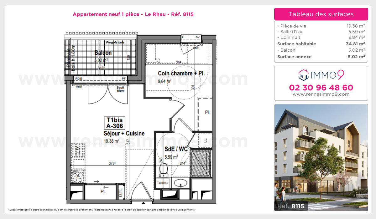 Plan et surfaces, Programme neuf Rheu Référence n° 8115
