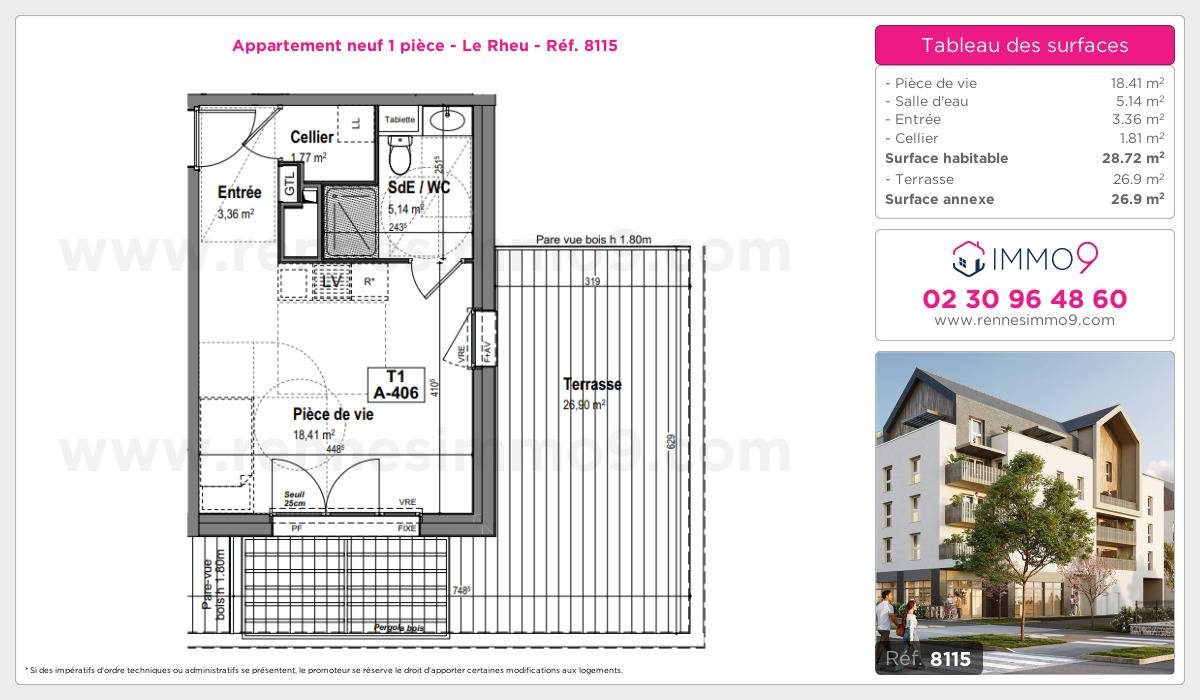 Plan et surfaces, Programme neuf Rheu Référence n° 8115