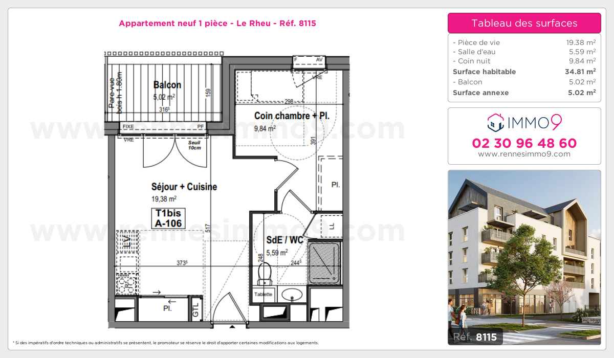 Plan et surfaces, Programme neuf Rheu Référence n° 8115