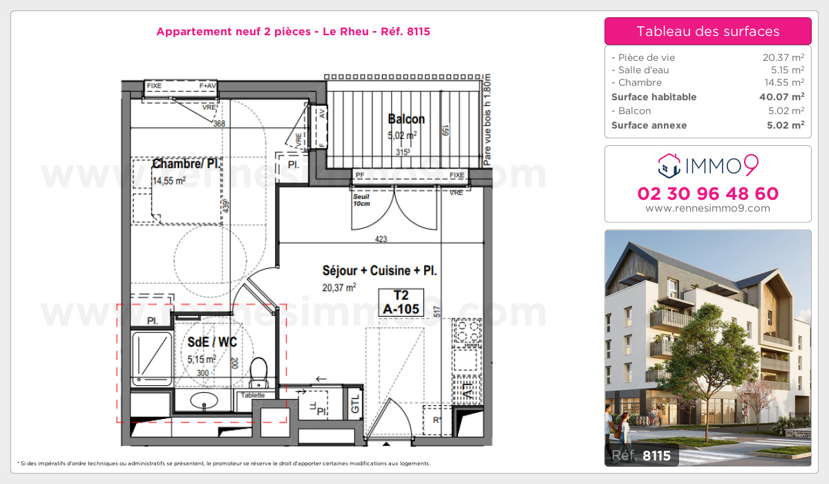 Plan et surfaces, Programme neuf Rheu Référence n° 8115