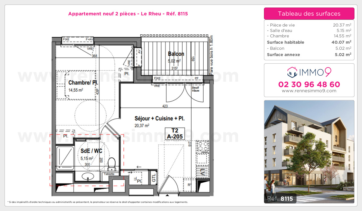 Plan et surfaces, Programme neuf Rheu Référence n° 8115