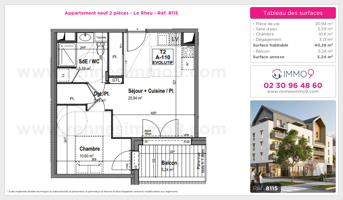 Plan et surfaces, Programme neuf Rheu Référence n° 8115