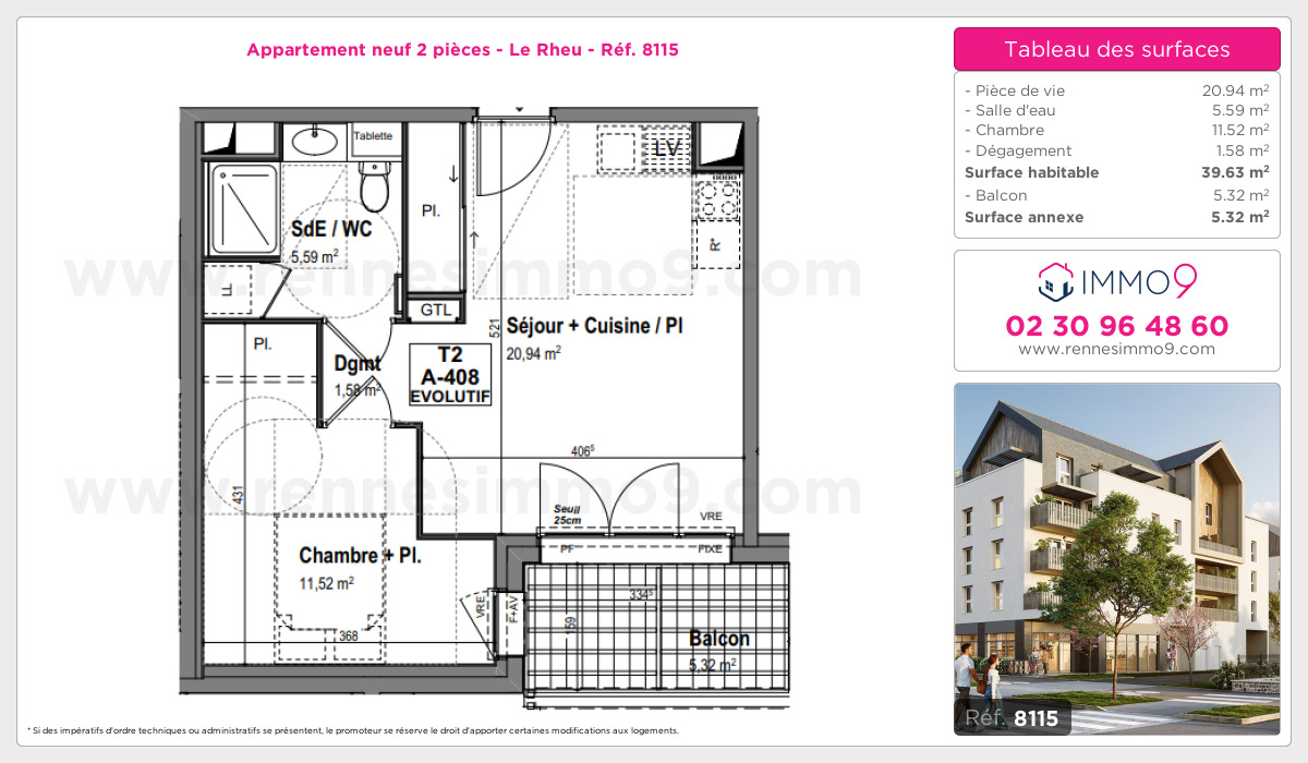 Plan et surfaces, Programme neuf Rheu Référence n° 8115