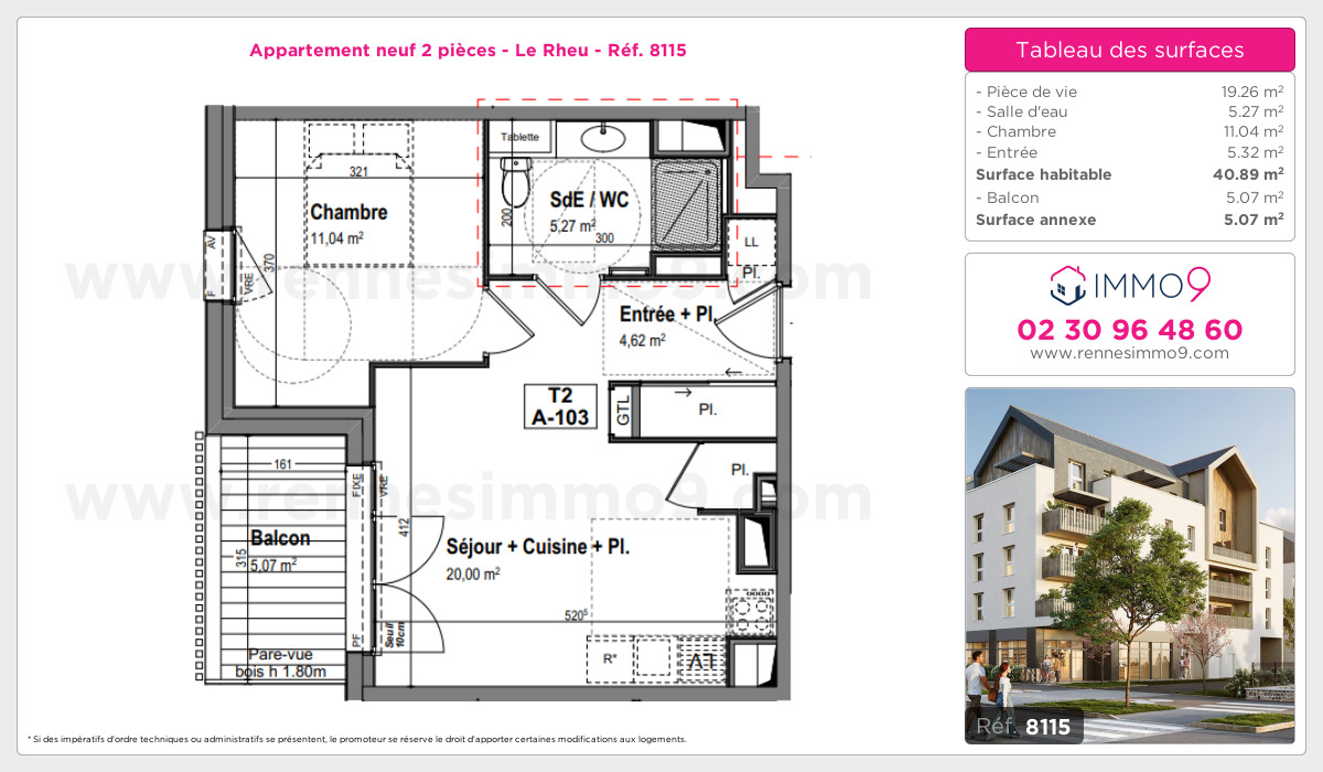 Plan et surfaces, Programme neuf Rheu Référence n° 8115