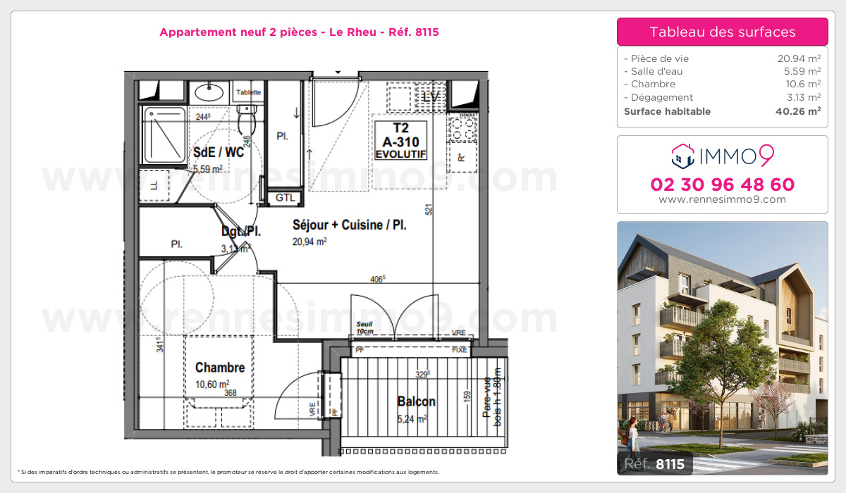 Plan et surfaces, Programme neuf Rheu Référence n° 8115