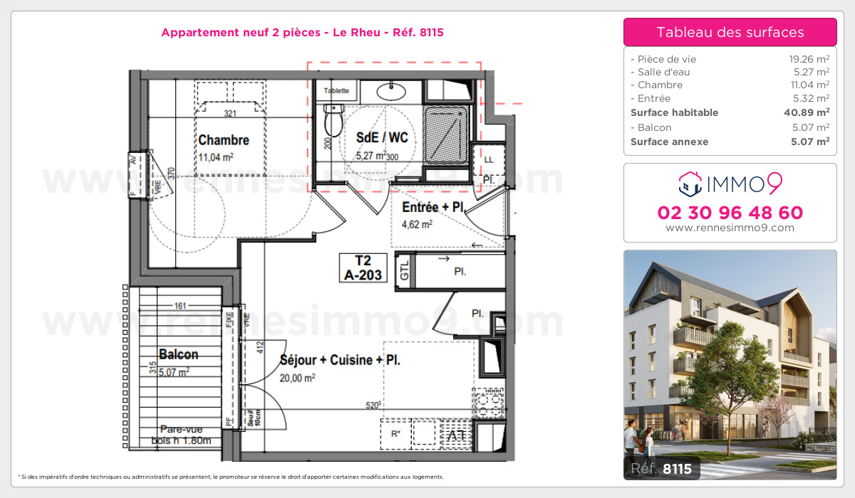 Plan et surfaces, Programme neuf Rheu Référence n° 8115