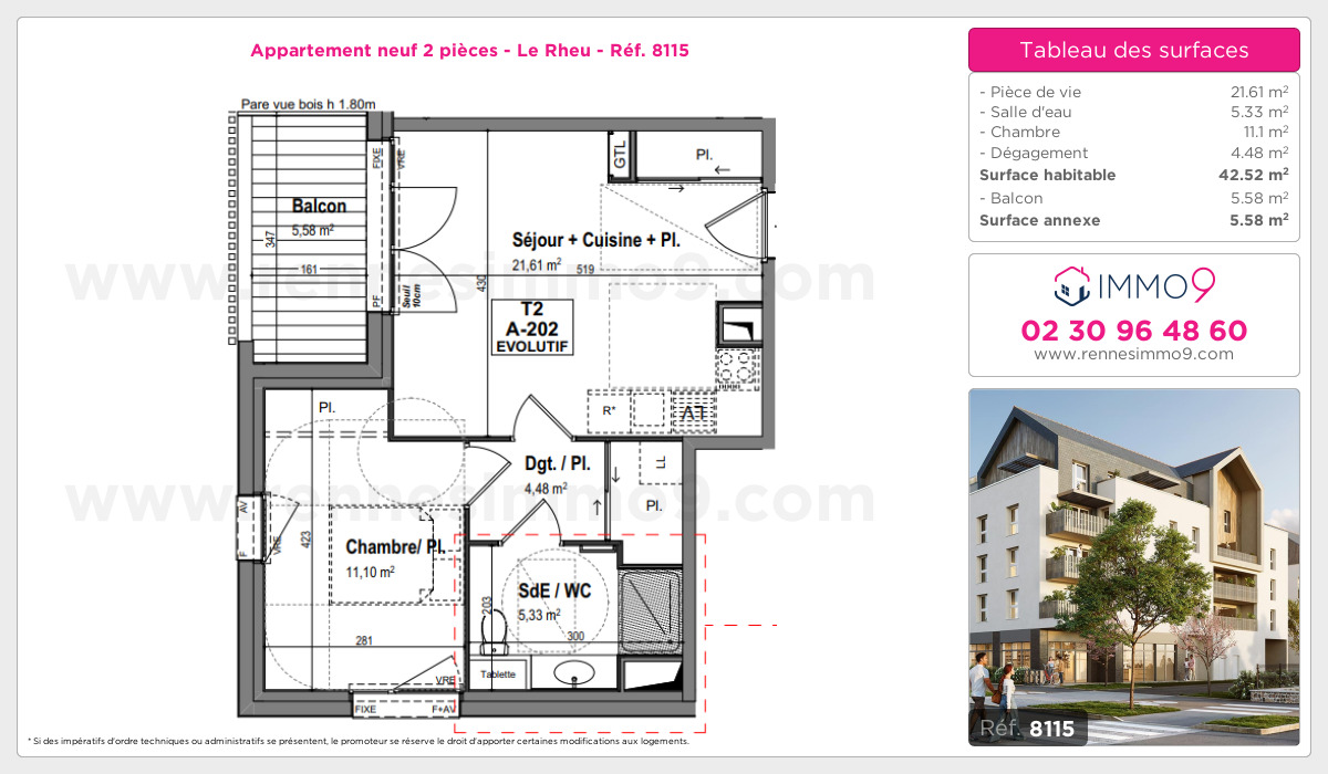 Plan et surfaces, Programme neuf Rheu Référence n° 8115