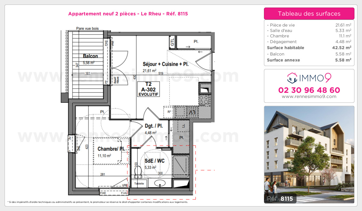 Plan et surfaces, Programme neuf Rheu Référence n° 8115