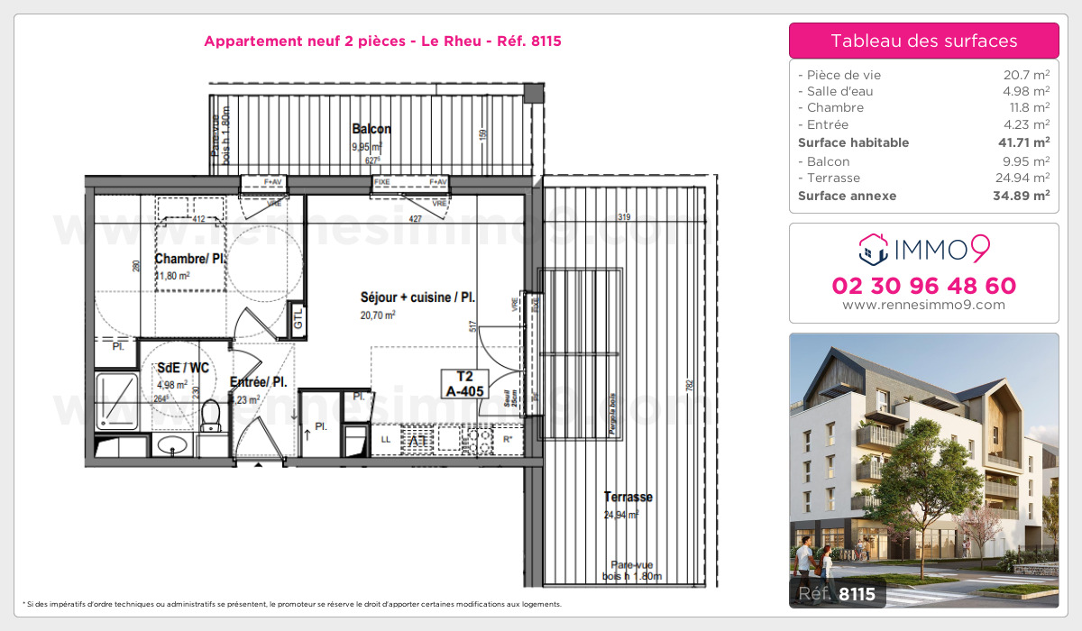 Plan et surfaces, Programme neuf Rheu Référence n° 8115