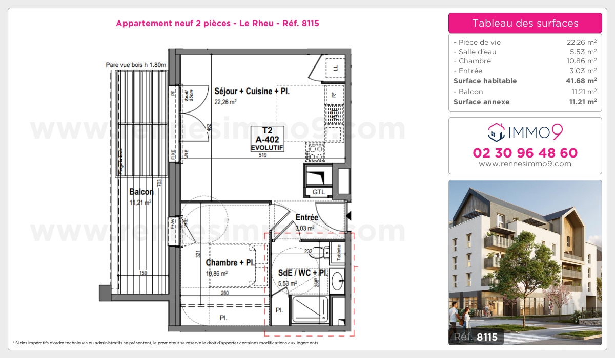 Plan et surfaces, Programme neuf Rheu Référence n° 8115