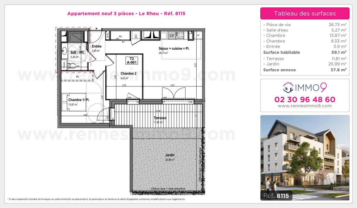 Plan et surfaces, Programme neuf Rheu Référence n° 8115