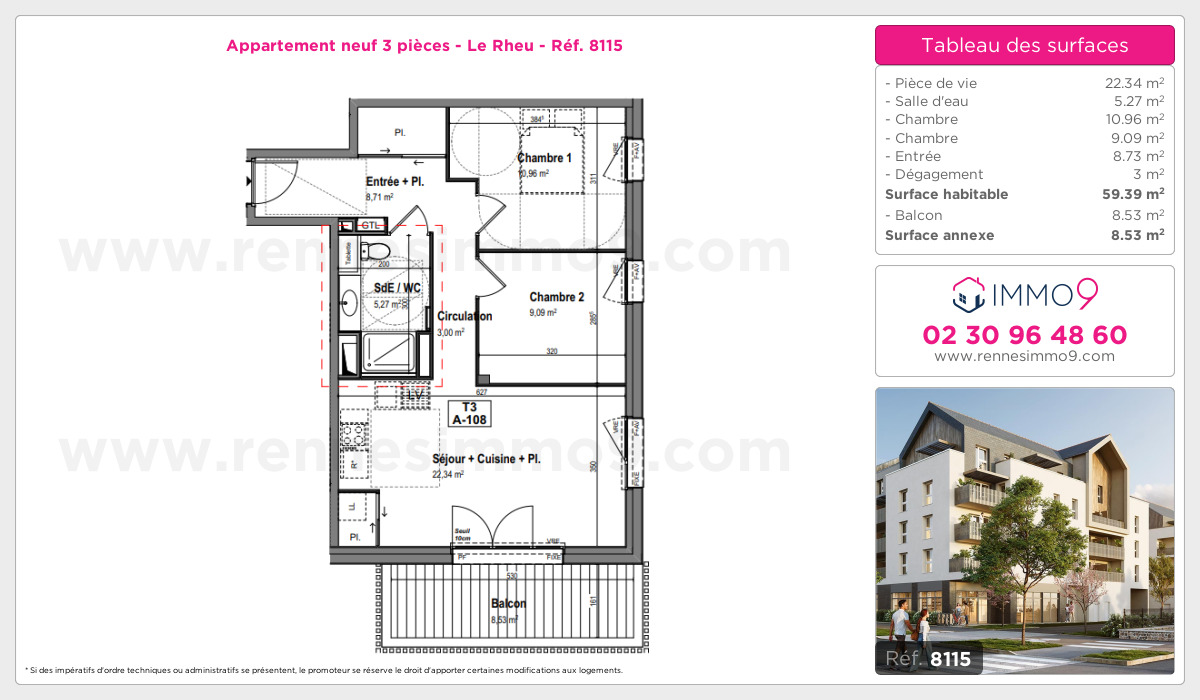Plan et surfaces, Programme neuf Rheu Référence n° 8115