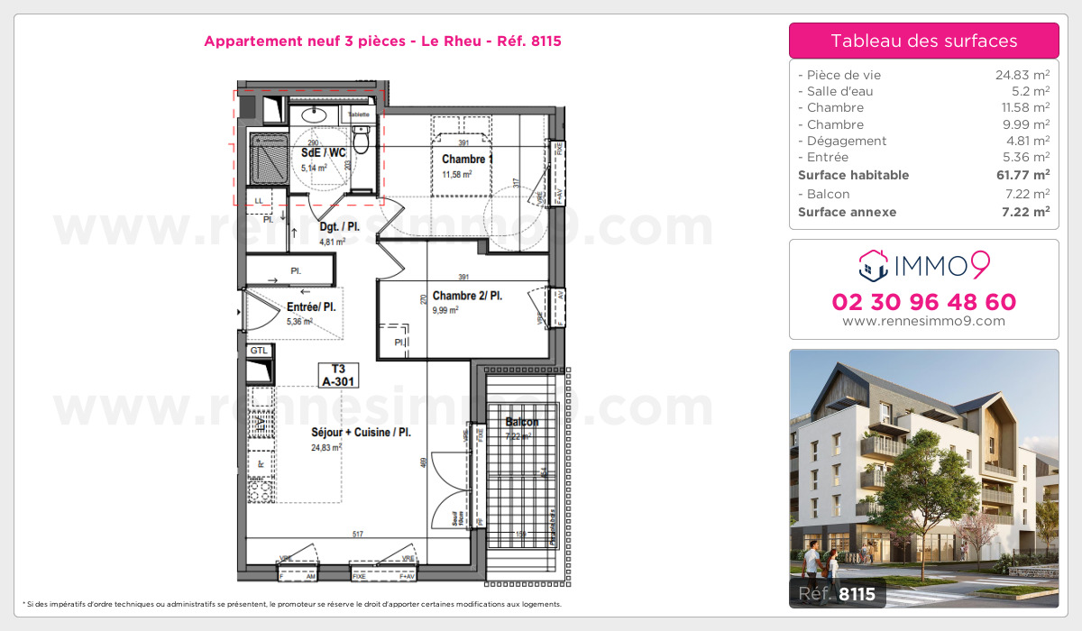 Plan et surfaces, Programme neuf Rheu Référence n° 8115