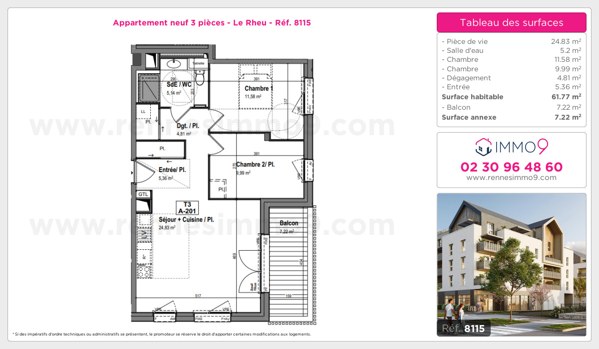 Plan et surfaces, Programme neuf Rheu Référence n° 8115