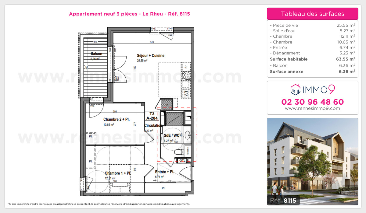 Plan et surfaces, Programme neuf Rheu Référence n° 8115