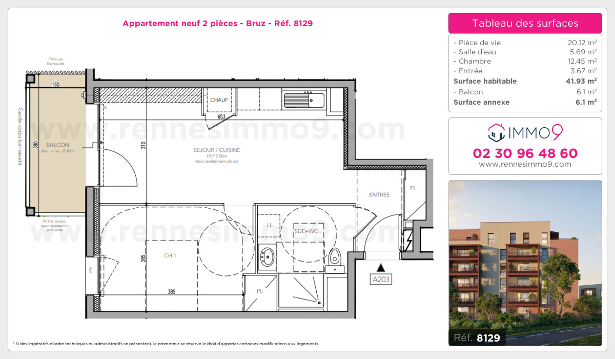 Plan et surfaces, Programme neuf Bruz Référence n° 8129